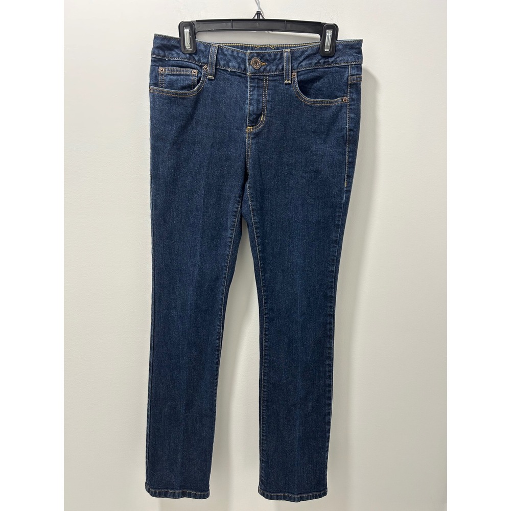 DKNY Jeans Womens Size 8 Dark Wash Straight Leg Stretch Denim Blue Pants
